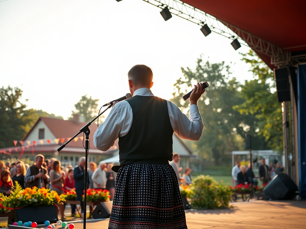 Mieszkańcy Hajnówki świętujący Lany Poniedziałek, tradycyjna zabawa wodna.