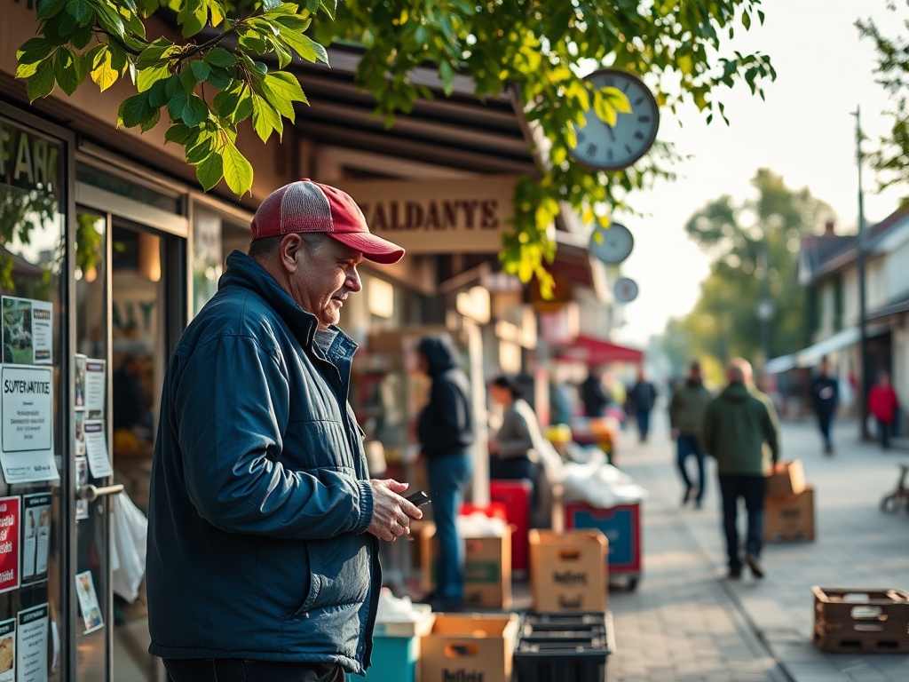 Widok na miasto Hajnówka zdominowane przez zabudowania przemysłowe i zielone tereny Puszczy Białowieskiej.