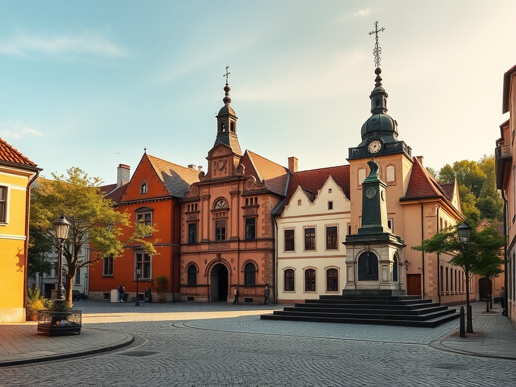 Panorama Hajnówki z widocznymi budynkami przemysłowymi i otoczeniem Puszczy Białowieskiej